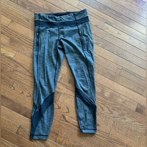 lululemon athletica Gray and Black Zipper Leggings